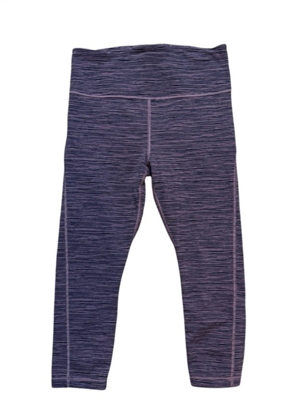 Athleta Ultimate Capri Leggings Purple Black Space Dye Stripe S Sporty Spice